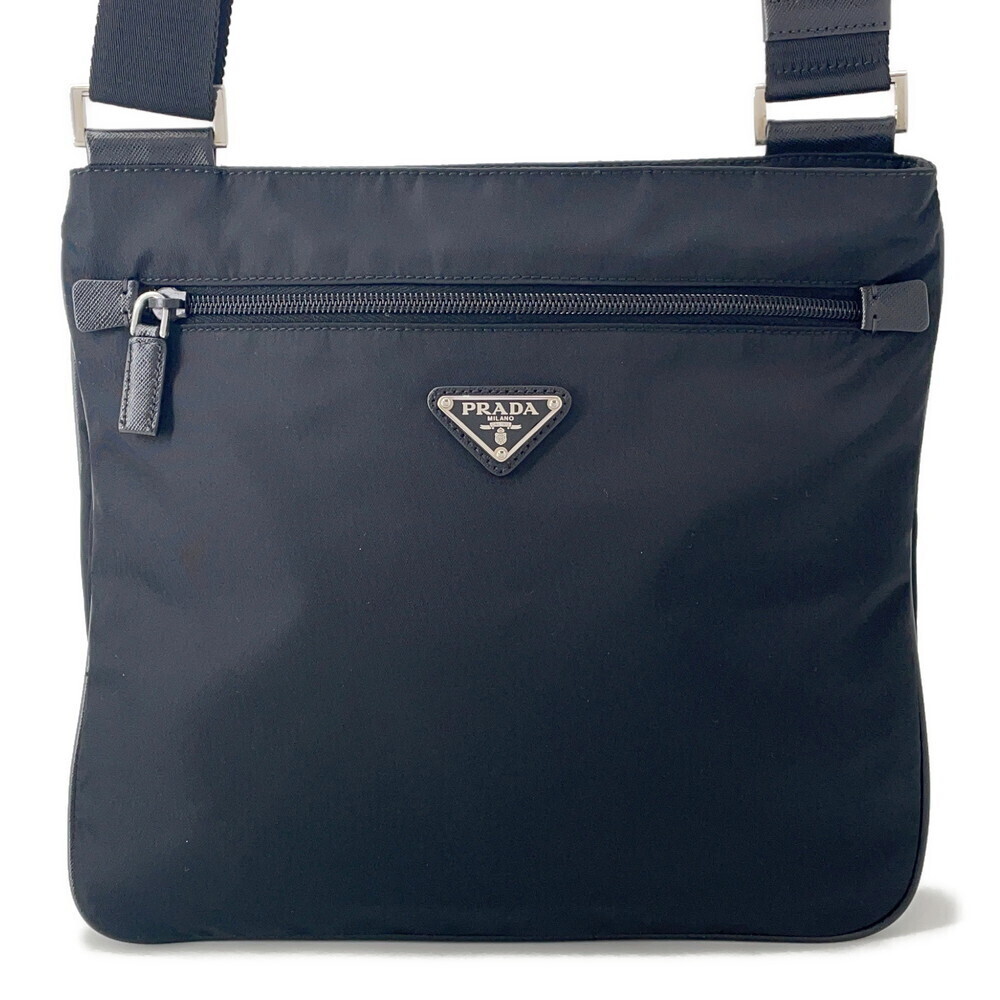 Prada Shoulder Bag Triangle Logo Black